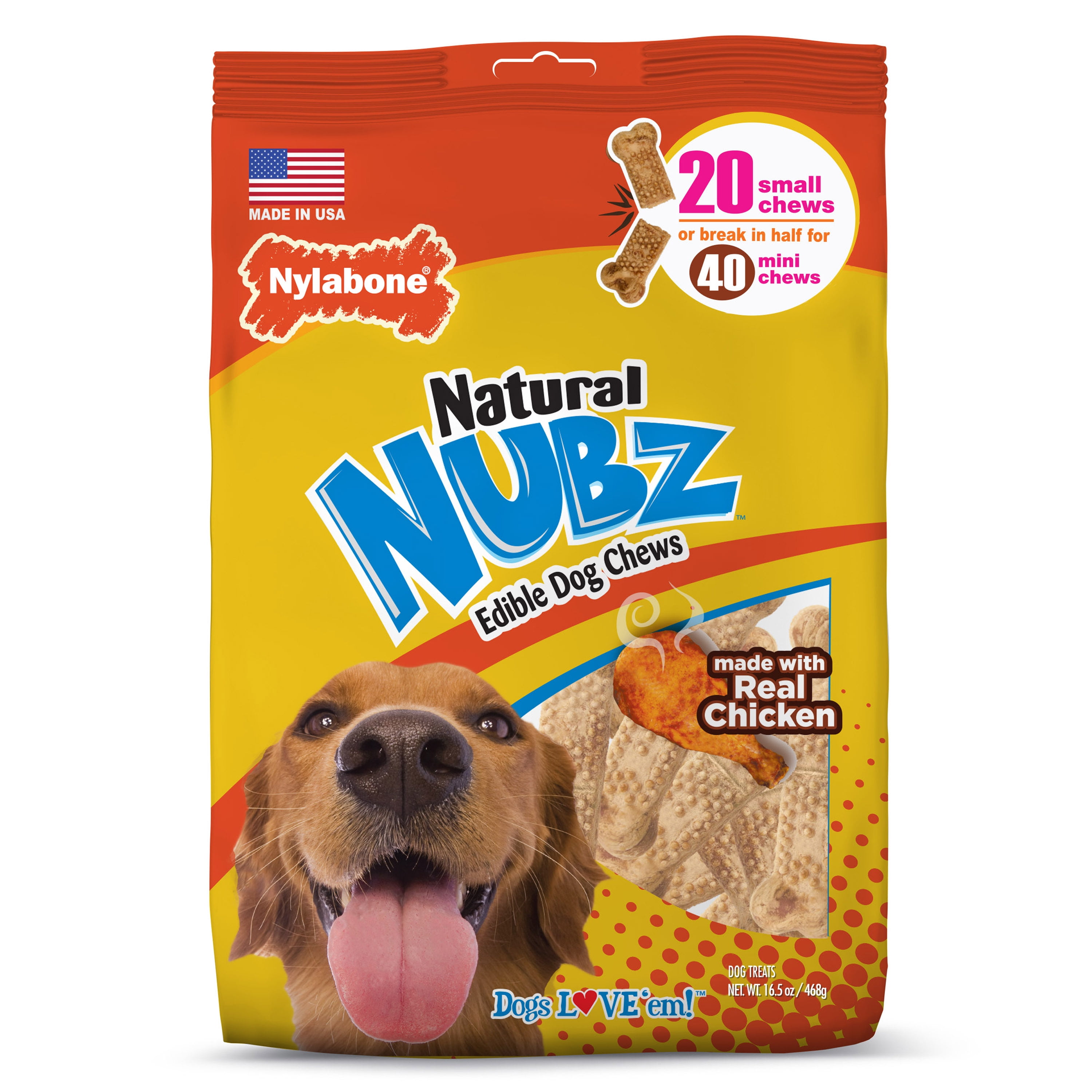 Nylabone Natural Nubz Edible Dog Chew Treat, Chicken