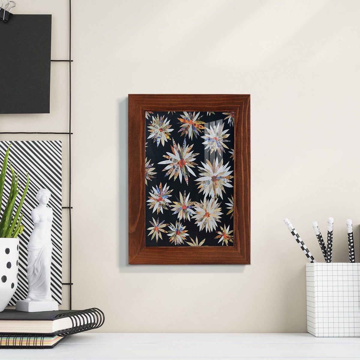 Starburst Too II - Framed Print w/glass - Chestnut