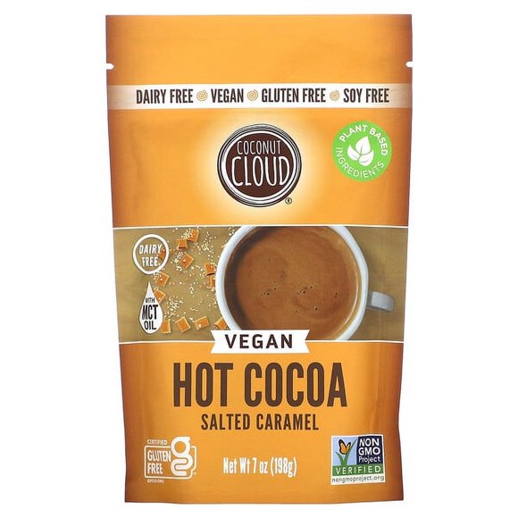 Coconut Cloud , Chocolat Chaud Végétalien, Caramel Salé, 7 oz (198 g)