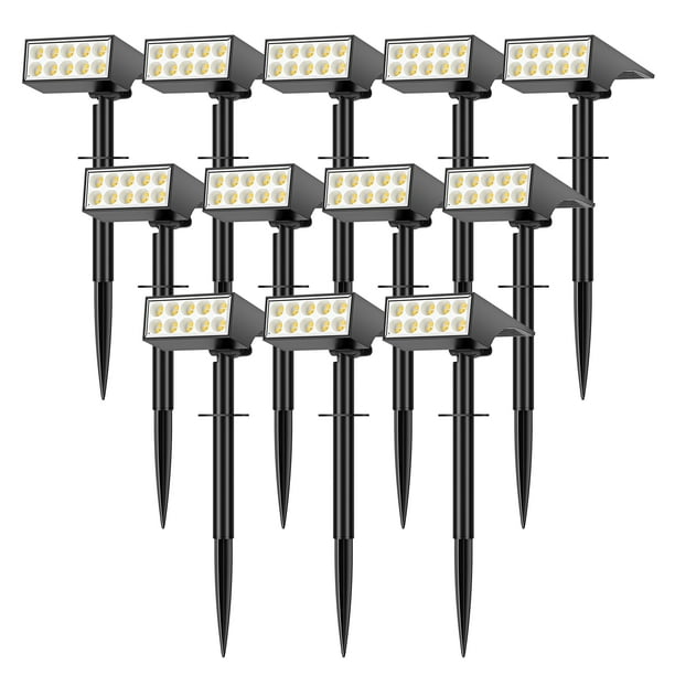 Focos solares para exteriores WENATY, paquete de 12 unidades, IP65, impermeables