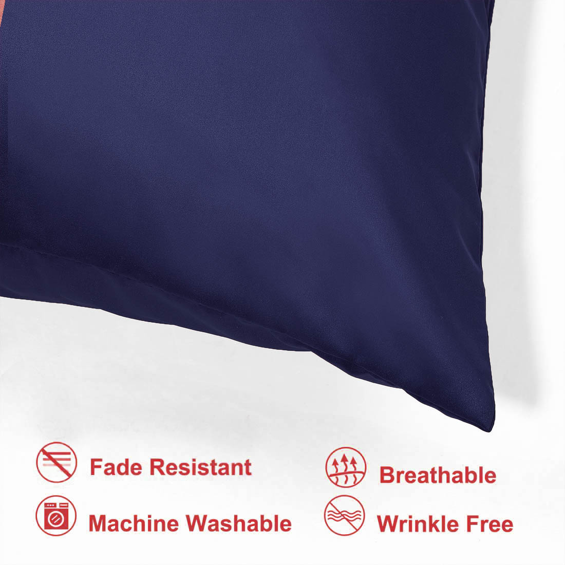 Unique Bargains 6 Pack Satin Pillowcase with Zipper, Standard, Navy