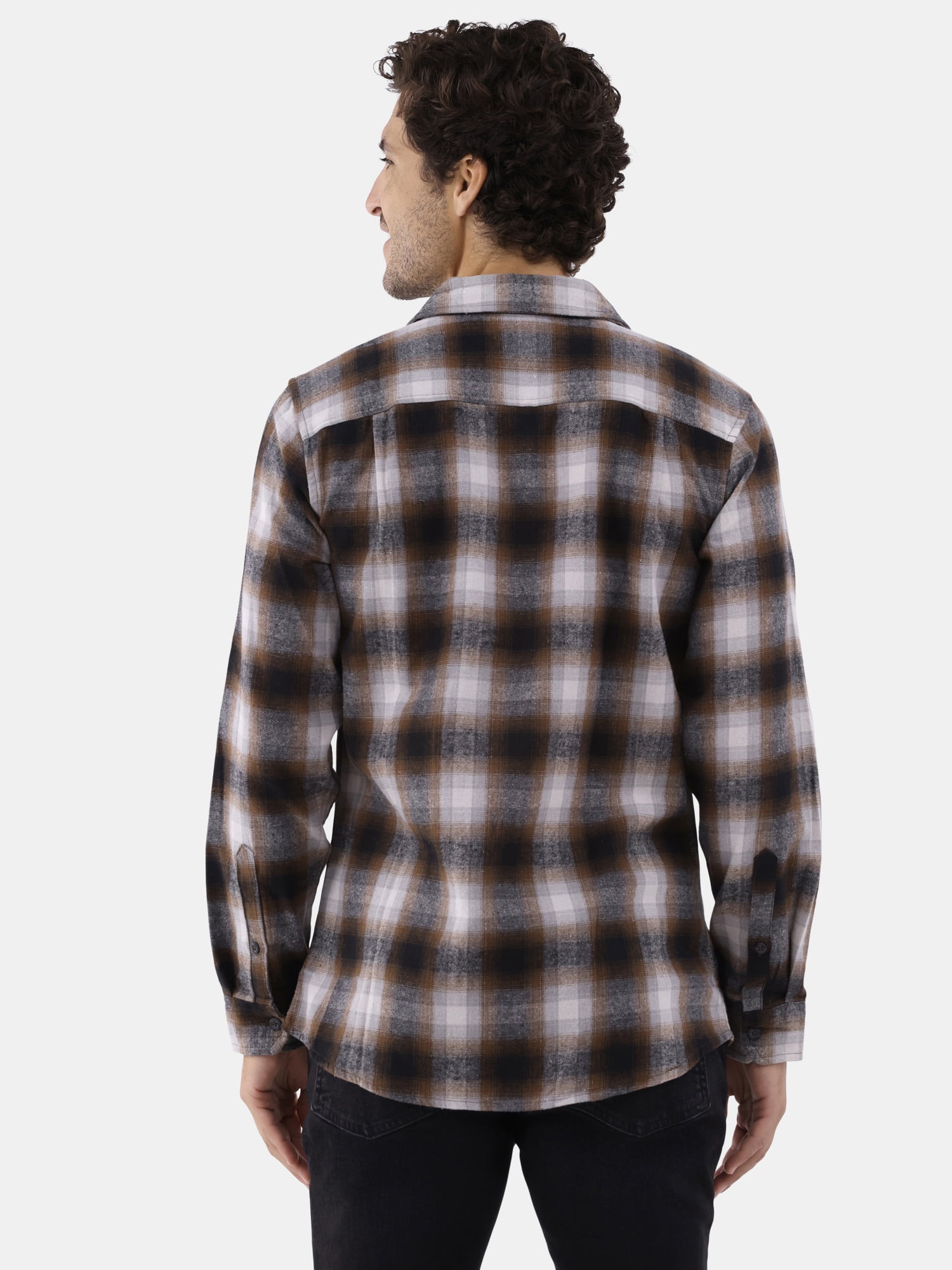 Burnside Men's Modern Fit Plaid Flannel Shirt with Long Sleeves, Sizes S-2XL
