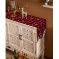 thumbnail image 5 of Table Runner Dresser Scarves Winter Christmas Tree Snowman Cotton Linen Burlap Table Cover Snowflake on Black Red Plaid Table Runners for Family Kitchen Dining Holiday Party Banquet Decor, 5 of 5