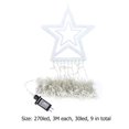 thumbnail image 3 of CNKOO Christmas Decor LEDs Christmas Waterfall Star String Lights for Garden Yard (EU-Colored light), 3 of 10