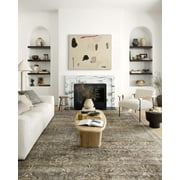 Loloi II Layla LAY-13 Printed Antique / Moss Oriental Area Rug 2'-6 x 12'-0
