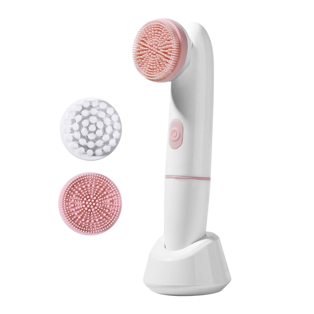 Cepillo de limpieza facial eléctrico portátil 2 en 1 Residuos de maquillaje de Masaje Exfoliante, Estanqueidad Sunnimix Cepillo de limpieza facial