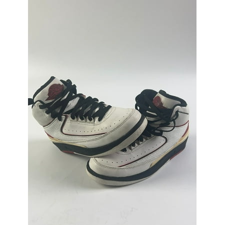 (Pre-Owned) Nike Air Jordan 2 Retro (GS) White Varsity Red Black 308325161 size 3.5Y 2004 RARE (USED- GOOD)