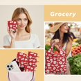 thumbnail image 6 of 5 Pack Foldable Shopping Bag,Red Christmas Santa Pattern Reusable Grocery Bags with Pockets,Large Reusable Tote Bags with Handles Waterproof & Lightweight, 6 of 6