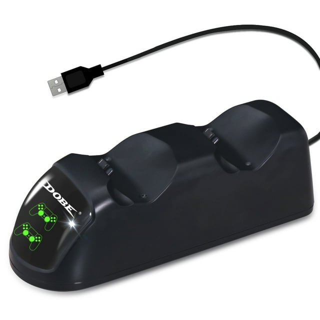 PS4 Station de Recharge pour Manettes, Chargeur Rapide Double pour Manettes Sony PS4/PS4 Slim/PS4 Pro avec Indicateur de Charge à DEL pour Manettes et Joysticks