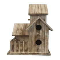 Seewan Waterproof Wooden Bird House, Natural Bluebird Box Houses for Outdoors, Handmade Nesting Box for Wrens, Swallows, Finches, Chickadee