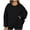 Black, variant on Sweatshirts for Women Crew Neck Khaki Solid Color Plush Corduroy Pullover 2025 Fall Fashion Outfits Clothes