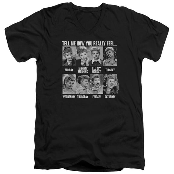 I Love Lucy - 8 Days A Week - Slim Fit V Neck Shirt - Medium