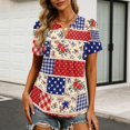thumbnail image 6 of LWavelet Fourth of July Shirts for Women Short Sleeve Tops V-Neck Casual Patriotic Fireworks Star Graphic Tee Red L, 6 of 7