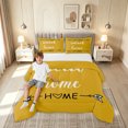 thumbnail image 2 of meiyoeat Rustic Home Sweet Full Size Comforter Sets for Adults Men Women, Arrow Quote Bedding Comforter Set, Mustard Yellow, Grey Reversible, 3 Pieces, 1 Comforter and 2 Pillowcases, 2 of 6