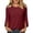 *Wine, variant on ClodeEU Women's Crew Neck 3/4 Sleeve Blouse,Solid Casual Loose Fit Basic Top Beige,Women's Plus L