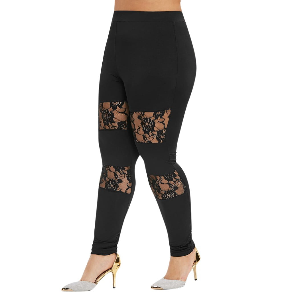 Hohaski Women Solid Plus Size Rose Lace 