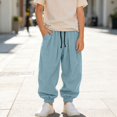 thumbnail image 2 of Ruyang Toddler Baby Boys Drawstring Harem Pant Lightweight Loose Fitting Sports Pants Kids Solid Breathable Casual Sweatpant, 2 of 6