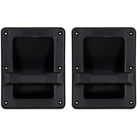 MIYAKO Speaker Cabinet Plastic Bar Handles Black Recessed Heavy Duty 8.3" X 6.5" (1 pair - 2 pcs)