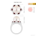 thumbnail image 5 of ANGARA Freshwater Cultured Pearl Floral Ring with Rubies in 14K White Gold for Women | June Birthstone, Birthday, Anniversary, Jewelry Gift for Women | Pearl Ring, 5 of 9