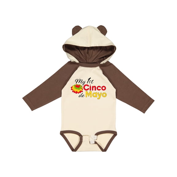 Inktastic My First Cinco de Mayo with colorful flower Boys or Girls Long Sleeve Baby Bodysuit