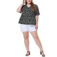 thumbnail image 2 of Unique Bargains Women's Plus Size Ruffle Short Sleeve Tiered Babydoll Blouses, 2 of 6
