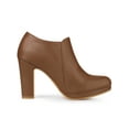 thumbnail image 3 of BLISSFUL STEP Women's Ankle Boots Faux Suede Chunky Heel Side Zipper Platform Heels Brown 9, 3 of 6