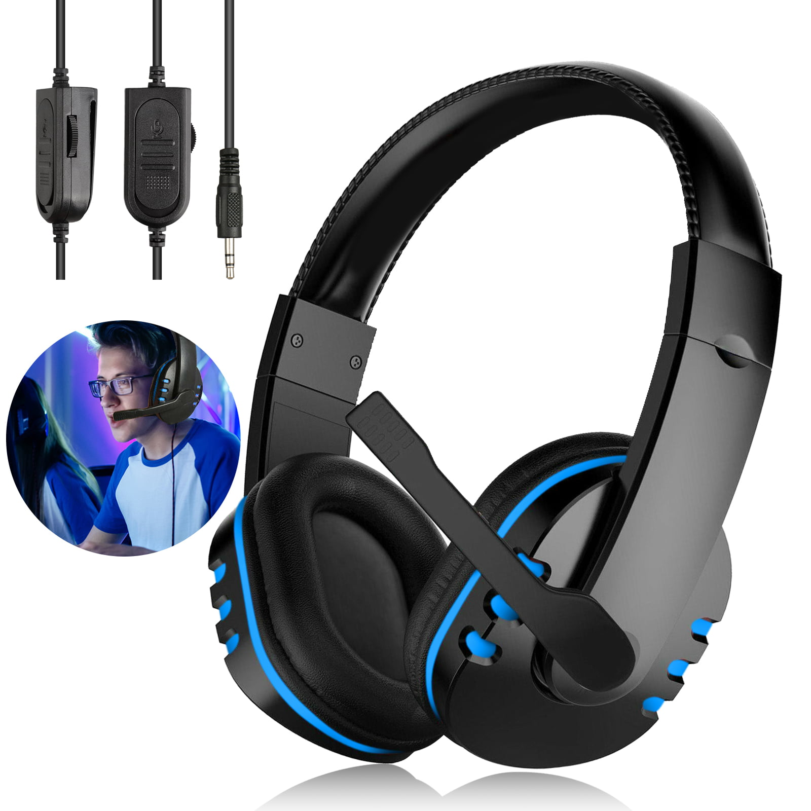 Tsv Gaming Headset With Bass Surround 3 5mm Stereo Over Ear