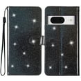 thumbnail image 6 of For Google Pixel 8 Wallet Case Bling Shiny Premium PU Leather with RFID Blocking Card Slots Holder Magnetic Flip Kickstand Shockproof Wrist Strap Cover For Google Pixel 8, Black, 6 of 7