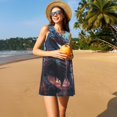 thumbnail image 3 of Fotbe Urban Mechanical Dragon Vestido de Verano sin Mangas para Mujer – Vestido Midi Línea A, Estilo Camiseta Floral, Vestido Playero Casual y Fluido, 3 of 7