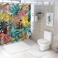 thumbnail image 7 of Orinice  Tropical Shower Curtain Monstera Shower Curtain Leaf Shower Curtain Plant Colorful Palm Banana Leaves Shower Curtain Hooks, Green Pink Botanical Jungle Bathroom Decor,  60x72, 7 of 7