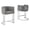 Dark Gray, variant on Best Quality Furniture Set of 2 Black Teddy Fabric Barstools with Chrome