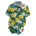 thumbnail image 3 of NAMTYQX Funny Hawaiian Shirts for Men Lightweight Short Sleeve Tropical Print Plus Size Casual Loose Fit Lapel Button Front Soft Hawaiian Shirts Army Green Size L, 3 of 5