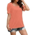 thumbnail image 2 of U Neck T Shirts for Women 2026 Summer Casual Button up Short Sleeve Tops Slim Trendy Going out Shirtss, 2 of 6