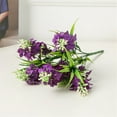 thumbnail image 6 of 5 Heads Artificial Lavender Decor Cloth Greenery Bouquet Home Room Plant Ornament, Purple, 6 of 8