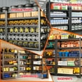 thumbnail image 3 of Basement Garage Shelf Metal Shelving 2500LBS Storage Shelves 63" H x 16" W x 35.5" D Adjustable Metal Shelves for Storage Garage Shelving Heavy Duty for Warehouse Black 5-Tier, 3 of 8