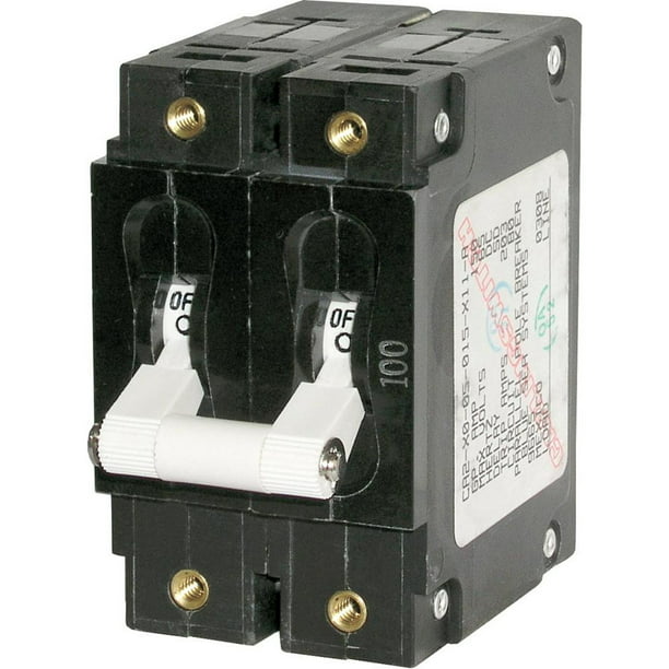 Blue Sea Systems 7251 C-Series White Double Pole 50A Toggle Circuit Breaker