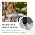 thumbnail image 4 of Round Outdoor Tablecloth with Umbrella Hole and Zipper, Gray Geometric Tablecloth with Elastic Waterproof, Watercolor Ombre Modern Abstract Art Patio Table Covers for 36" - 44" Picnic Pool Tables, 4 of 9