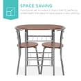 thumbnail image 2 of Best Choice Products 3-Piece Wood Dining Room Round Table & Chairs Set w/ Steel Frame, Built-In Wine Rack - Espresso, 2 of 7