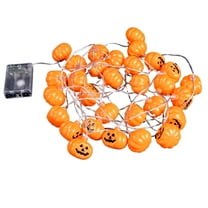 Uutvmp Halloween Pumpkin String Lights - 10 LED 3D Cute Waterproof Orange Pumpkin Lantern Battery Operated Lights, Indoor Outdoor Decor Party Decorations Small Lights
