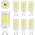 thumbnail image 1 of Paquete de 6 bombillas LED G9, 10 W, luz blanca fría, 6000 K, 80 W equivalentes, 900 lm, CA 220 V, haz de 360°, no regulable, 1 of 5