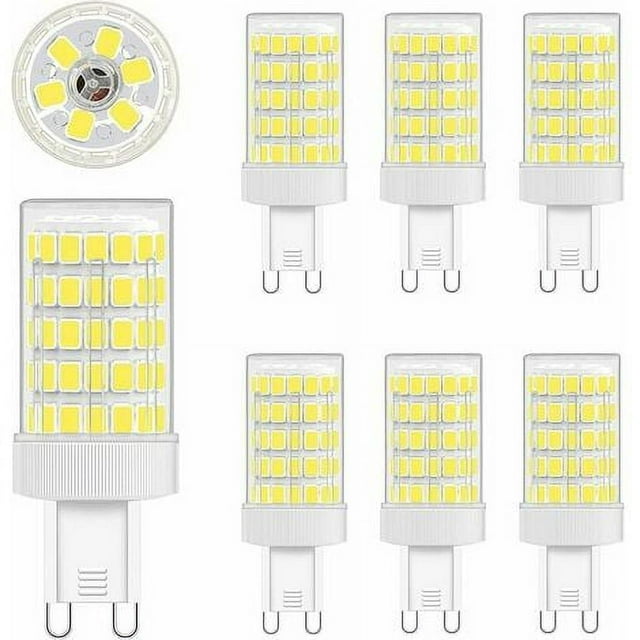 Paquete de 6 bombillas LED G9, 10 W, luz blanca fría, 6000 K, 80 W equivalentes, 900 lm, CA 220 V, haz de 360°, no regulable