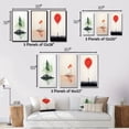 thumbnail image 4 of Designart "Tender Red Serenity Minimal Watercolor I" Abstract Landscape Framed Wall Art Set Of 3 - Pink Abstract Landscapes Frame Gallery Wall Set For Home Decor, 4 of 6
