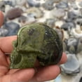thumbnail image 3 of EOEMY Natural Skull Carved Quartz Crystal Healing Gemstone Specimen Head Decor Reiki-Dragon Blood Stone, 3 of 5