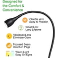 thumbnail image 2 of Luz de lectura de cabecera regulable, lámpara de lectura de cama LED minimalista Montaje en superficie de pared de cabecero con cargador USB (negro mate), 2 of 3