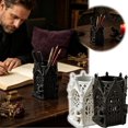 thumbnail image 3 of Ornate Gothic Sculpture Pen Cup Hollow Arch Detail Desktop Stationery Storage Decorative Holder, 3 of 3