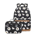 thumbnail image 1 of hirigin Women Daypack 2pcs Set Daisy Print Lightweight Outdoor Casual Backpack Bookbag and Lunch Bag for School Travel, 1 of 9