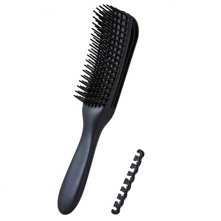 Simyoung Nylon & Rubber 9.65" Knots Detangler Easy to Clean Hair Brush, Black