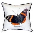 thumbnail image 2 of Betsy Drake HJ762 Red Admiral Butterfly Throw Pillow- 18 x 18 in., 2 of 4