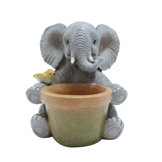Preciosa maceta de elefante hecha a mano de resina, maceta decorativa para suculentas, ideal para el hogar, la habitación, el jardín, el balcón y la oficina.