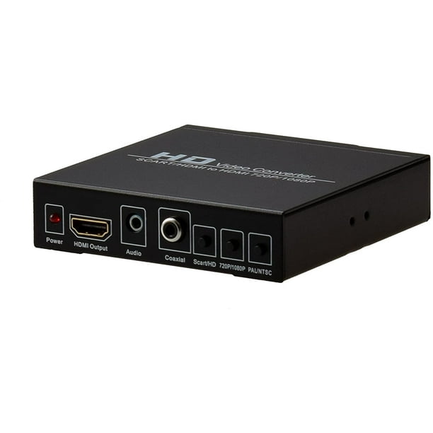  Scart Hdmi to Hdmi Video Converter Box 1080p Scaler 3.5mm  Coaxial Audio Output for Game Consoles DVD : Electronics